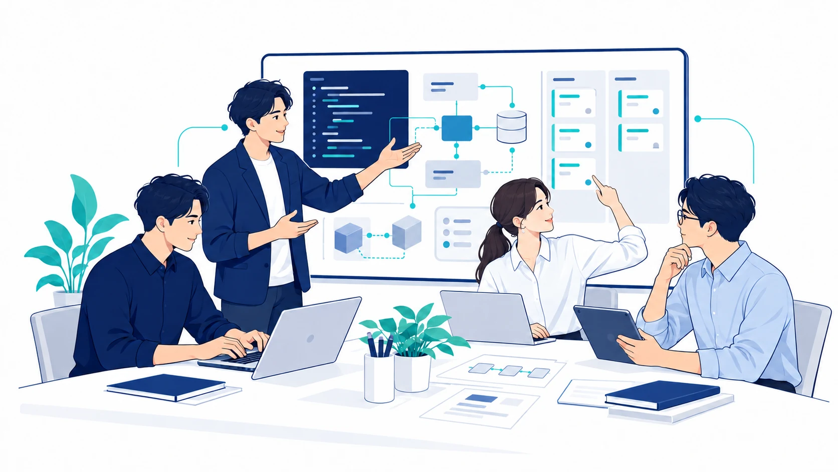必要な技術を持つエンジニアがチームの開発を支援する